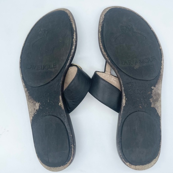 Gucci Black leather double GG lifford thong flat sandals 38 - Picture 8 of 11